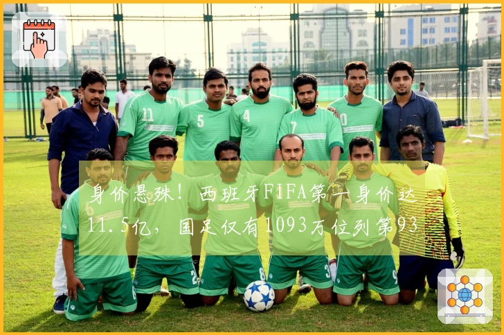 身价悬殊！西班牙FIFA第一身价达11.5亿，国足仅有1093万位列第93